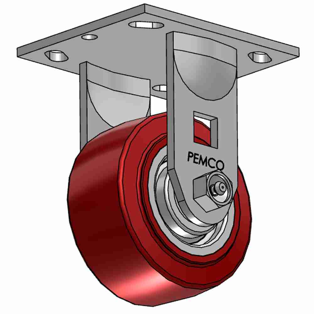 PEMCO ER4X2TUM Rueda Fija 4X2 Poliuretano Rojo 226 kg 4 PEMCO ER4X2TUM Rueda Fija 4X2 Poliuretano Rojo 226 kg - Imagen 4
