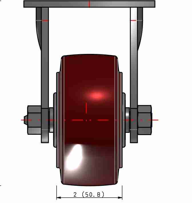 PEMCO ER4X2TUM Rueda Fija 4X2 Poliuretano Rojo 226 kg 5 PEMCO ER4X2TUM Rueda Fija 4X2 Poliuretano Rojo 226 kg - Imagen 5