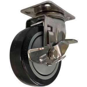 15PP30GI4406TY Rueda giratoria freno seguro acero inoxidable 3"