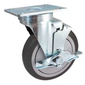 75TP50GI4406TY 5" Rodaja Giratoria Freno Lateral Goma