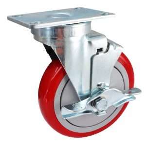 3" Rodaja Giratoria Freno Lateral Poliuretano 75PP30GD4406TY